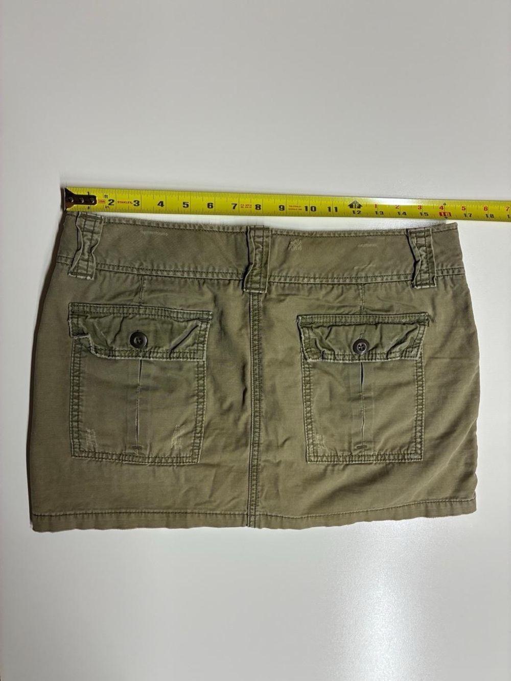 Y2k VTG American Eagle Mini Skirt Sz 8 Olive Green Cargo Low Rise 00's It Girl - Picture 8 of 8